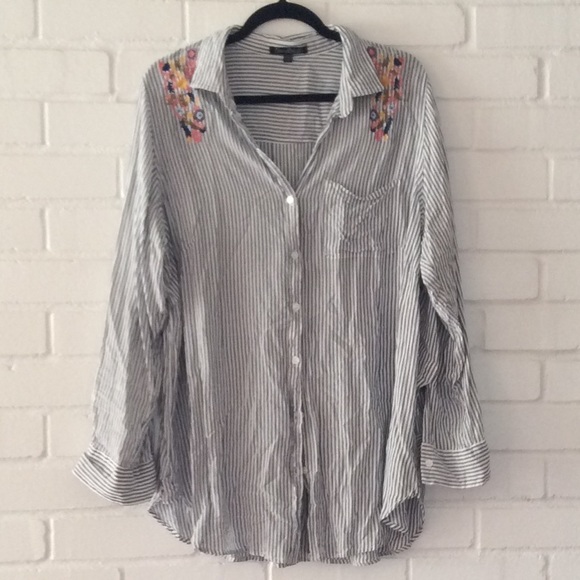 New Leaf Tops - 1X Button Down Shirt